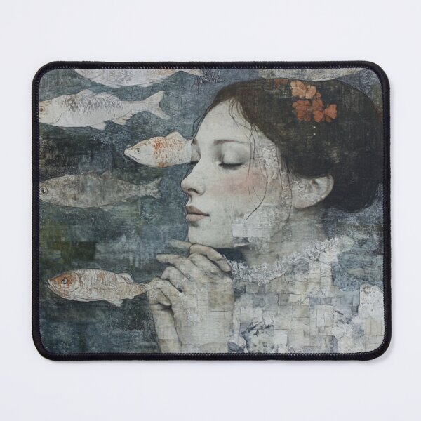 Item preview, surrealism woman fish art surreal dream beautiful ocean  designed and sold by MaciejPetelski.