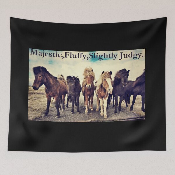 Item preview, Majestic,Fluffy,Slightly Judgy Icelandic Horses classic Black Tee designed and sold by GeekySexyCool.