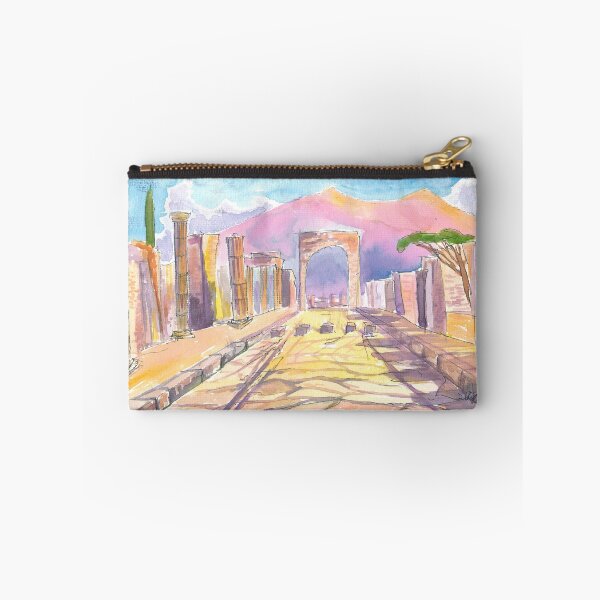 Item preview, Ancient Pompeii Street Scene with Roman Road and Vesuvius designed and sold by artshop77.