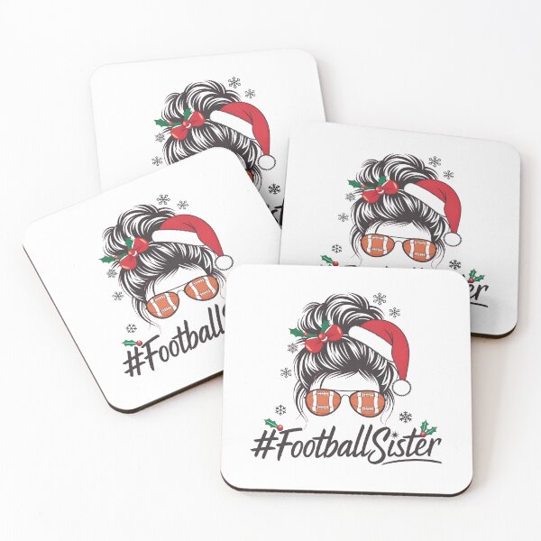 Item preview, Christmas Football Sister Messy Bun Santa Hat Sunglasses  designed and sold by clothesy7.
