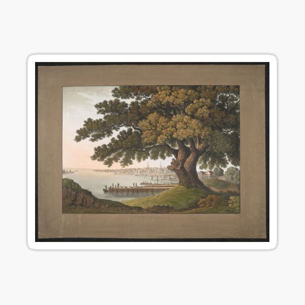 Item preview, Vintage etching of Philadelphia from 1801 "Philadelphia from the great Tree at Kensington" designed and sold by Jeditwins.