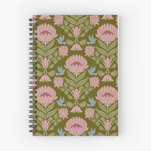 Aperçu de l'œuvre Motif de fleurs et d'oiseaux vintage rétro bohème raffiné de style art nouveau créée et vendue par LKL-Designs.