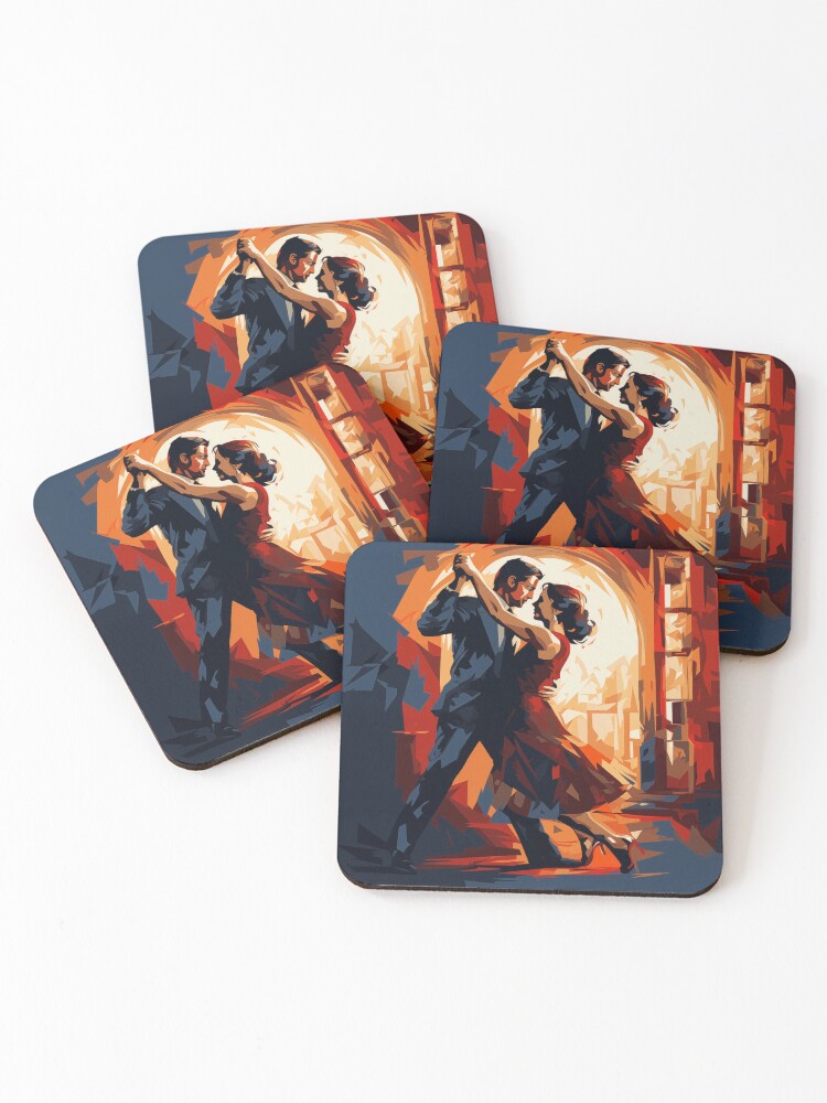 Thumbnail 1 of 5, Coasters (Set of 4), Couple dancing tango designed and sold by Rtymer.
