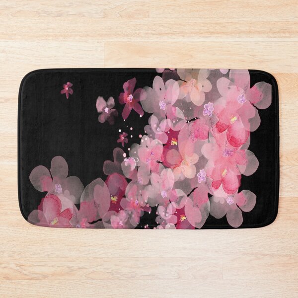 Item preview, Transparent pink flowers float in the dark night designed and sold by AnnabellaRh.