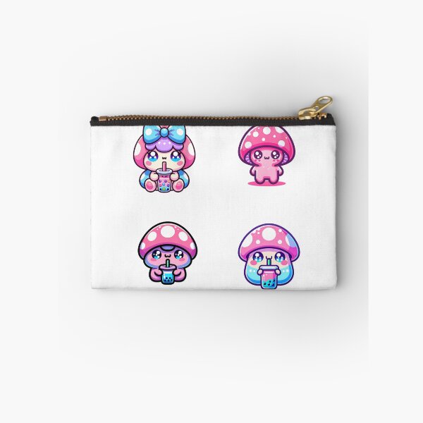 Item preview, Kawaii Colorful mushrooms drinking boba stickers and more designed and sold by CRandRRstickers.