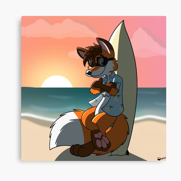 Surfer Chase (Print) Canvas Print