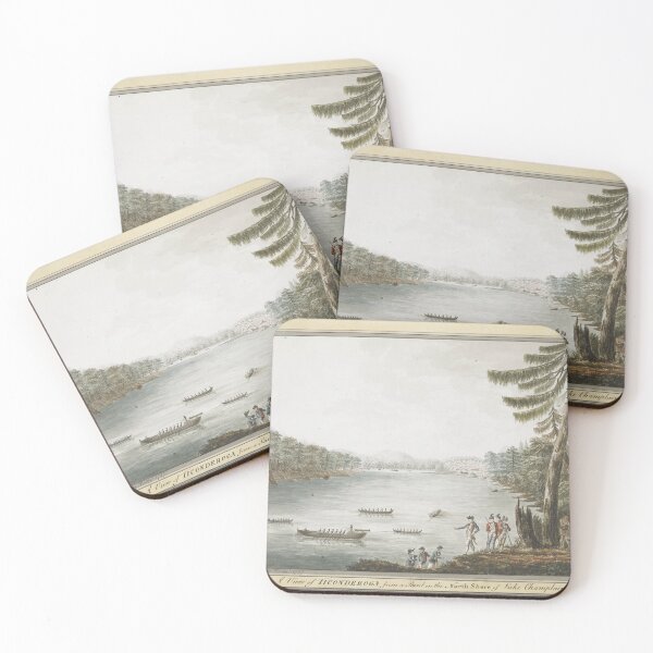 Item preview, Vintage watercolor of "A View of TICONDEROGA from a Point on the North Shore of Lake Champlain. " designed and sold by Jeditwins.