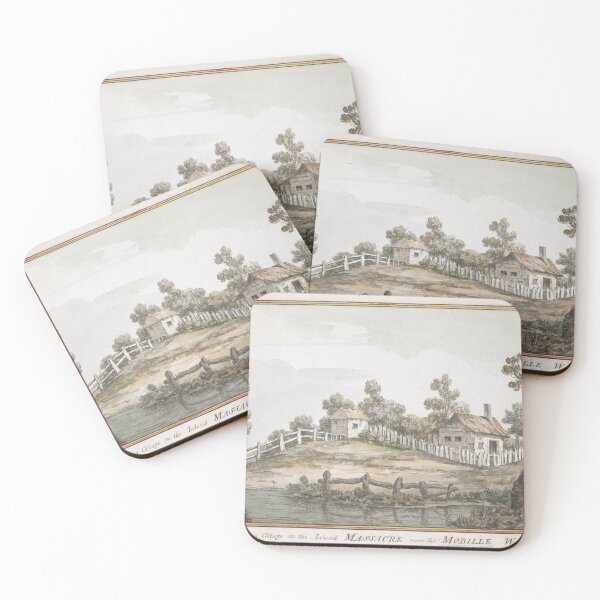 Item preview, Vintage watercolor 1764 "VIEW of a Cottage on the Island MASSACRE near the MOBILLE W. FLORIDA" designed and sold by Jeditwins.