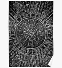 Mandala - central web black and white Poster