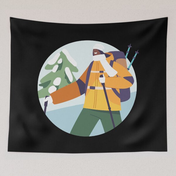 Item preview, Hiking With Trekking Poles designed and sold by Ink-Fusions.