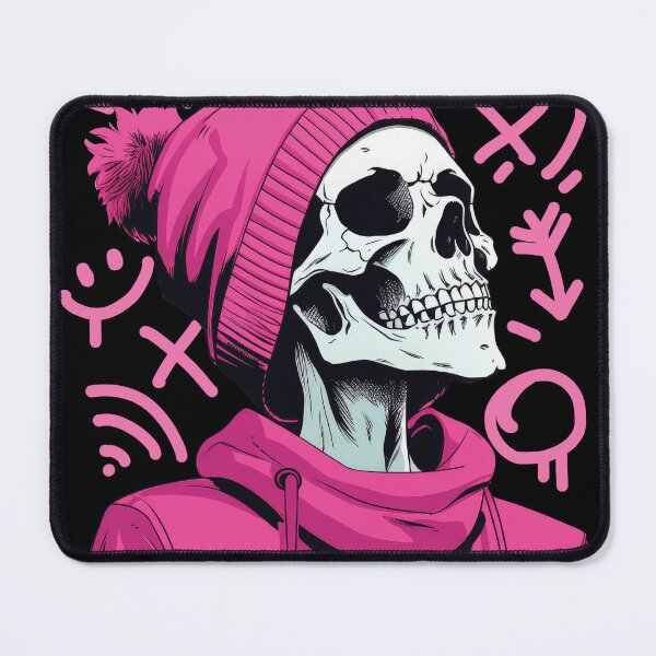Item preview, Edgy Skeleton in Pink Hoodie - Unique Skeleton Style Art designed and sold by TurtleDojo.