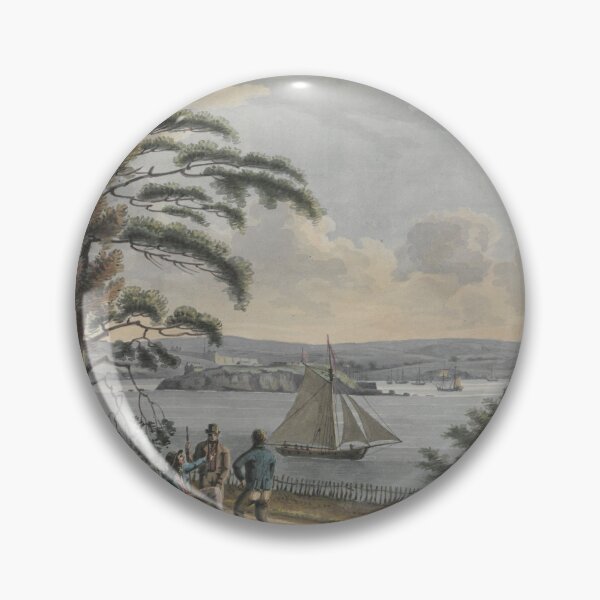 Item preview, Vintage watercolor of 1790 "View of Drake Island, the Citadel of Plymouth, with Cat Water, Mount Batton and the Sound designed and sold by Jeditwins.