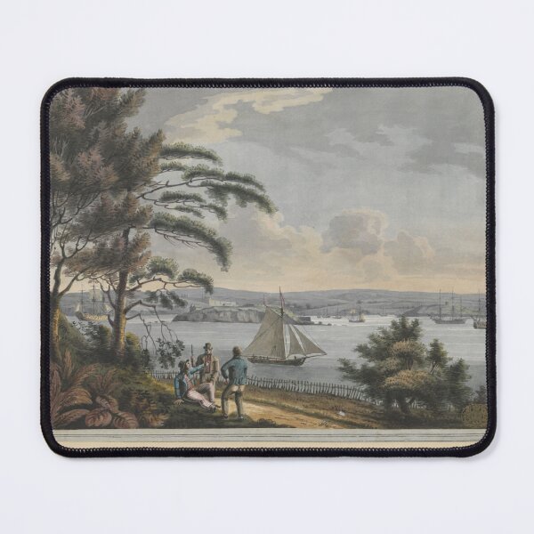 Item preview, Vintage watercolor of 1790 "View of Drake Island, the Citadel of Plymouth, with Cat Water, Mount Batton and the Sound designed and sold by Jeditwins.