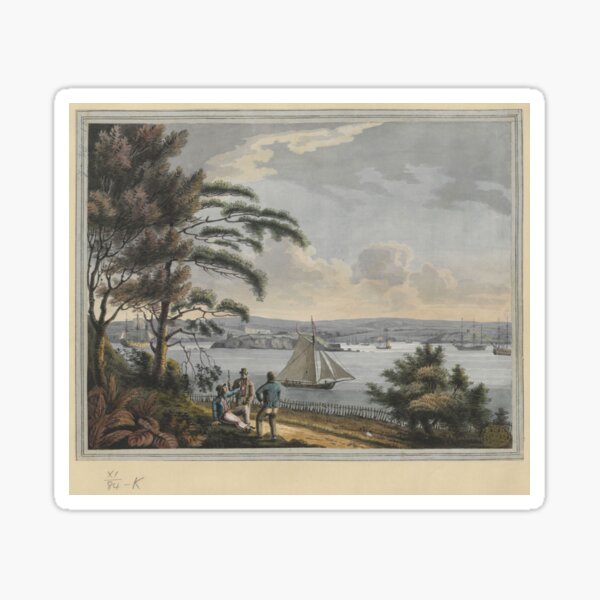 Item preview, Vintage watercolor of 1790 "View of Drake Island, the Citadel of Plymouth, with Cat Water, Mount Batton and the Sound designed and sold by Jeditwins.