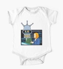 X Files Followers Robot by Mimie( more 70 designs XFiles in my shop) One Piece - Short Sleeve