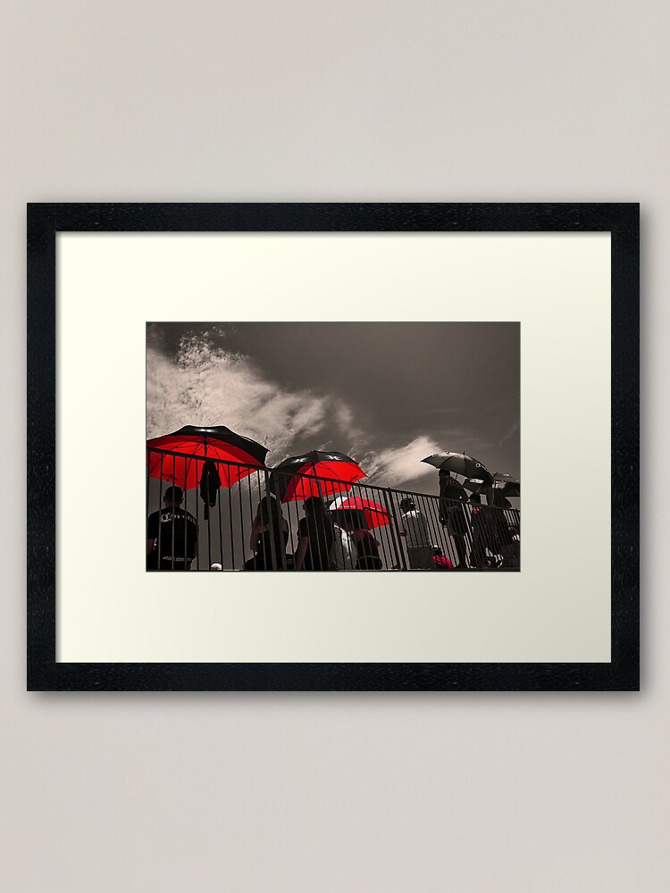 "Red Umbrellas" Framed Art Print by photosbyflood Redbubble