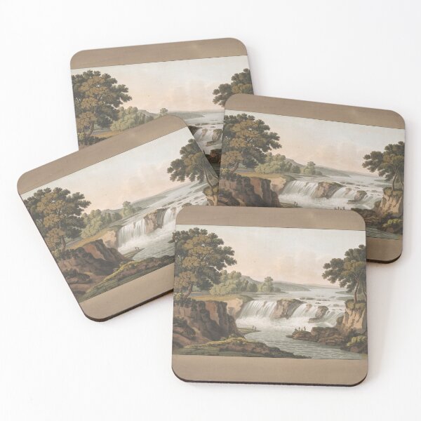 Item preview, Vintage hand coloured aquatint and etching of 1802 "Great Falls of the Potomac." designed and sold by Jeditwins.