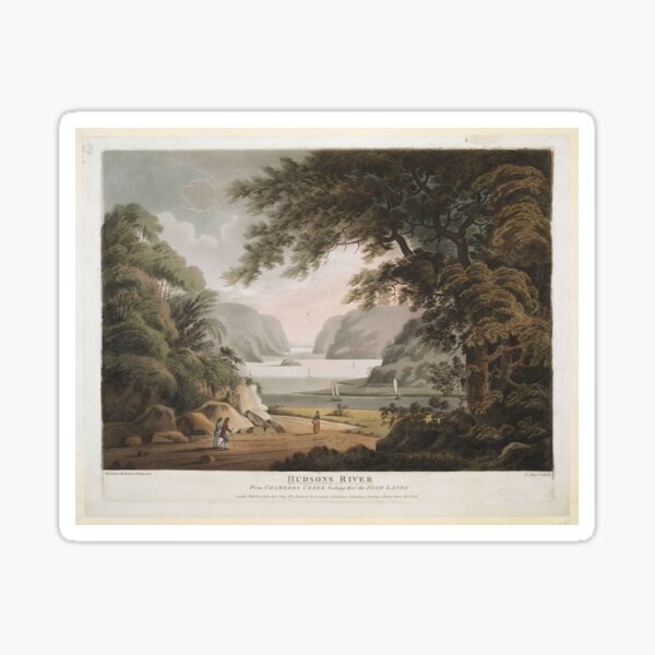 Item preview, Vintage handcoloured etching 1802 "HUDSONS RIVER " New York designed and sold by Jeditwins.