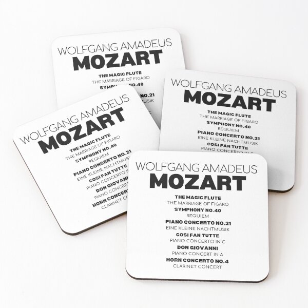 Item preview, Mozart Famous Works - Black Text designed and sold by TheVitruvianCat.