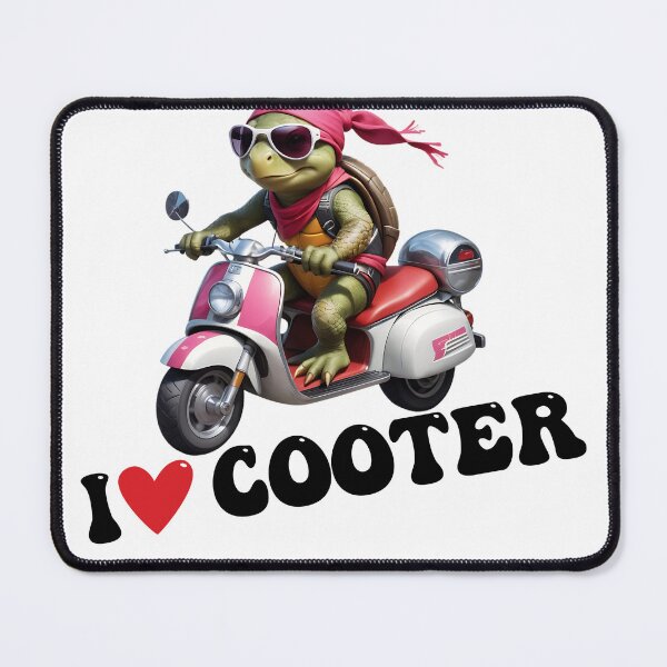 Item preview, Funny Turtle I Love Cooter, I Heart Turtle, Riding Scooter Lovers designed and sold by ArtByKatti.