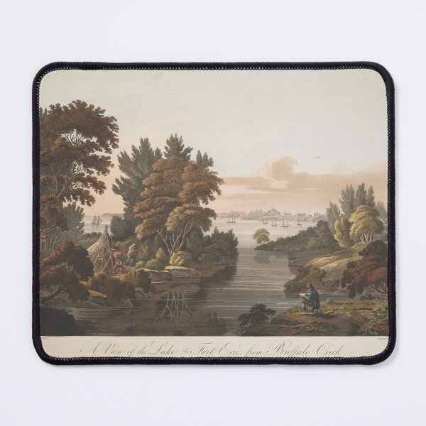 Item preview, Vintage handcolored etching of 1811 "A View of the Lake & Fort Erie from Buffalo Creek. " designed and sold by Jeditwins.