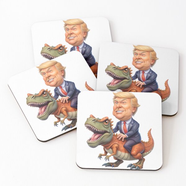 Item preview, Donald Trump iding a dinosaur designed and sold by sabily.