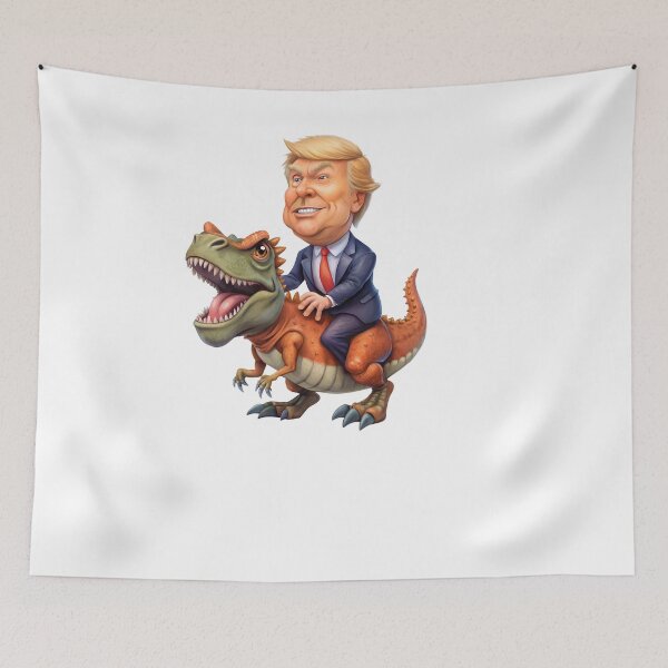 Item preview, Donald Trump iding a dinosaur designed and sold by sabily.