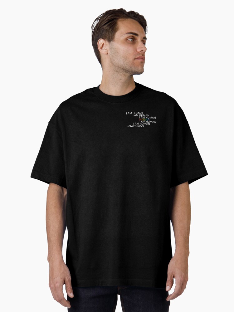 Thumbnail 1 of 7, Oversized T-Shirt, I Am Human (negative) designed and sold by TrueNovaDesigns.