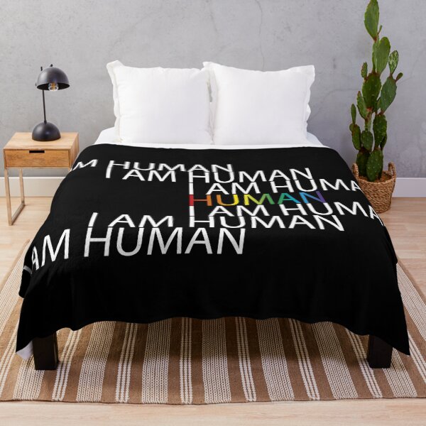 I Am Human (negative) Throw Blanket