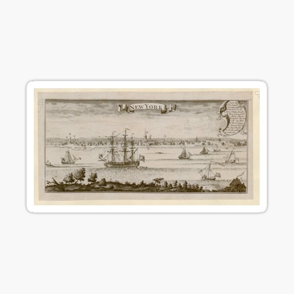 Item preview, Vintage etching of the 1733 New York Harbor designed and sold by Jeditwins.