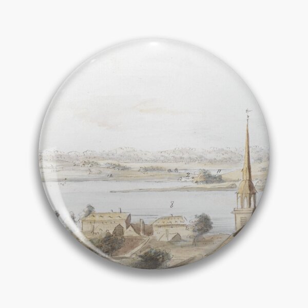 Item preview, Vintage watercolor of "View from Beacon Hill", Boston 1775 designed and sold by Jeditwins.