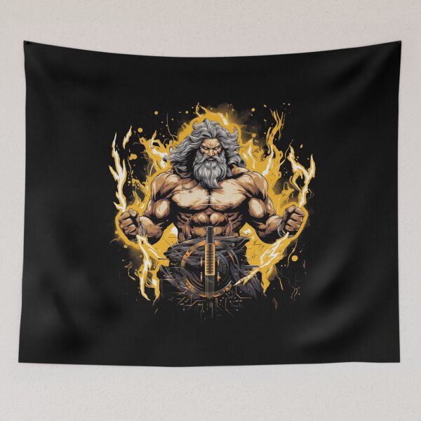 Item preview, Greek God Zeus with Burning Flames - Powerful Divine Presence designed and sold by TurtleDojo.