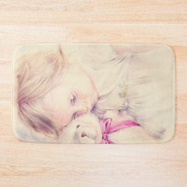 Item preview, Sweet Dreams Pillow: Child with Teddy Bear designed and sold by AnnaZhuravelArt.