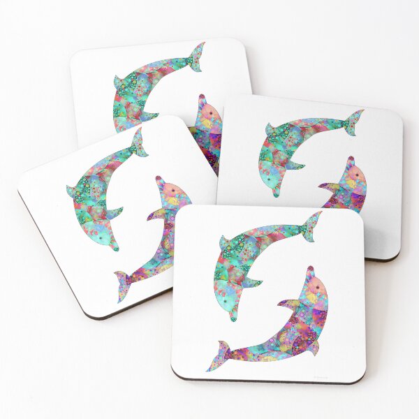 Item preview, Enchanted Dancing Dolphins Art designed and sold by Sharon Cummings Art.