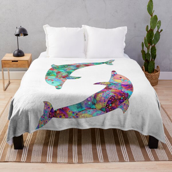 Item preview, Enchanted Dancing Dolphins Art designed and sold by Sharon Cummings Art.