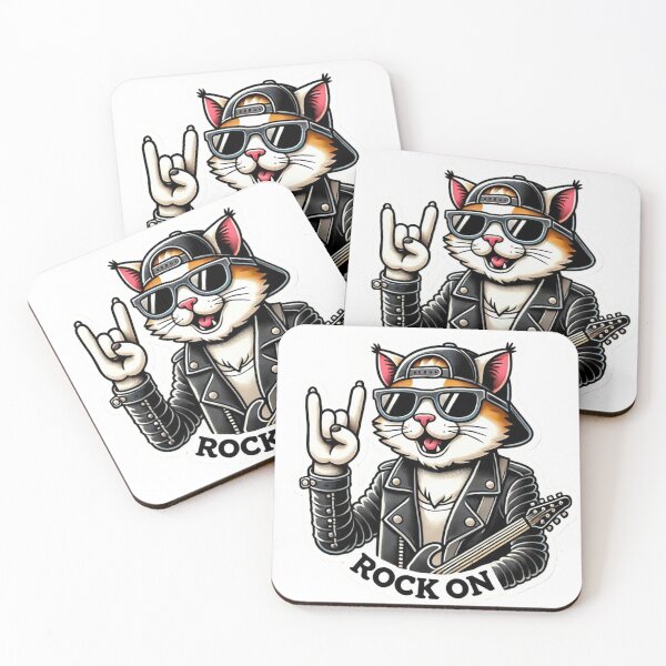 Item preview, Cool Cat giving the Rock Horns symbol   designed and sold by BrinaandPops.