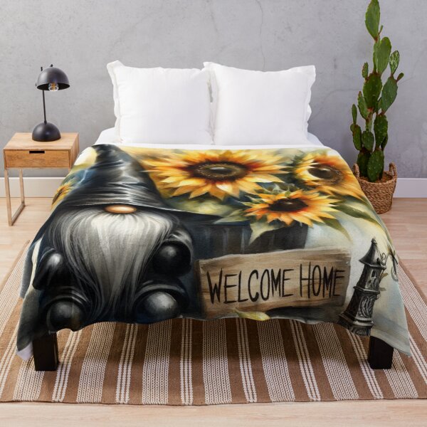 Item preview, Gnome and Sunflowers,Welcome Home designed and sold by deniz kaya.