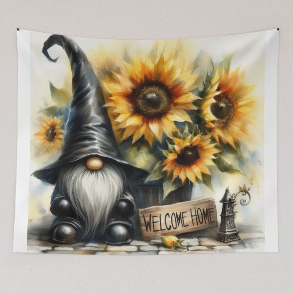 Item preview, Gnome and Sunflowers,Welcome Home designed and sold by deniz kaya.