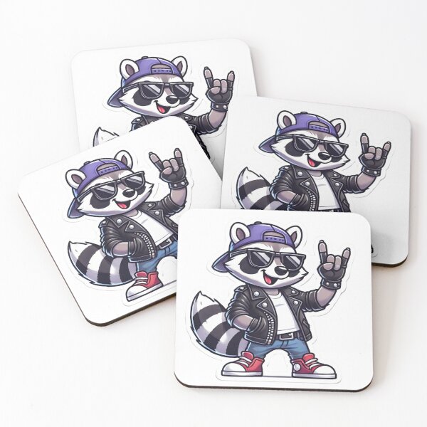 Item preview, Cool Raccoon giving the Rock Horns symbol   designed and sold by BrinaandPops.