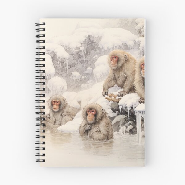 Item preview, Ukiyo-e - Snow Monkeys Bathing In Hot Springs designed and sold by KootenayDesigns.