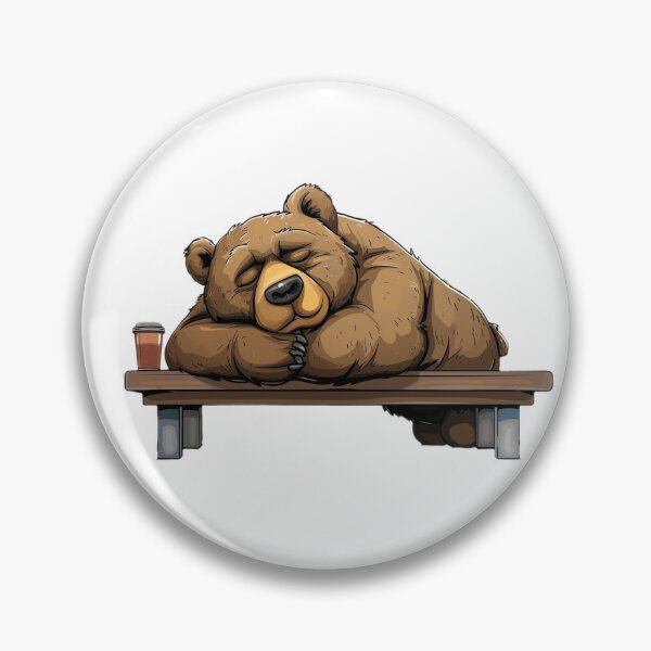 Item preview, Sleepy Bear Struggling with Morning Coffee designed and sold by Artcurrents.