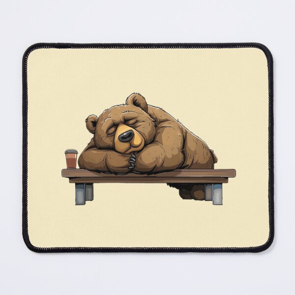 Item preview, Sleepy Bear Struggling with Morning Coffee designed and sold by Artcurrents.