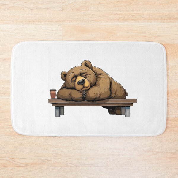 Item preview, Sleepy Bear Struggling with Morning Coffee designed and sold by Artcurrents.