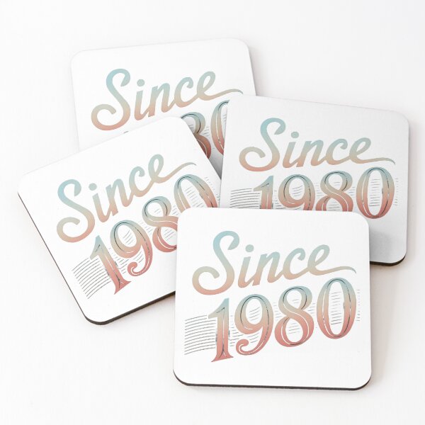 Item preview, A vintage-style illustration of the text "Since 1980" in a cursive font designed and sold by artumbre.