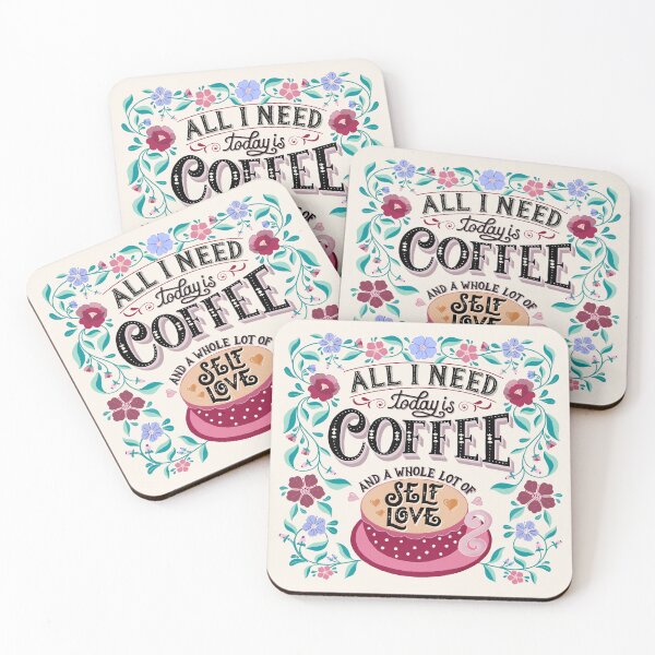 Item preview, Coffee Lovers Coffee Quote Positive Affirmation Self Love Floral Coffee Quote designed and sold by Sandra Brezina.
