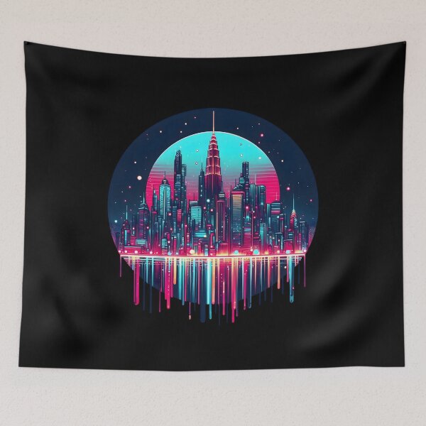Item preview, Abstract Neon City Design - Brighten Up Your Style! designed and sold by PandaTShirtShop.