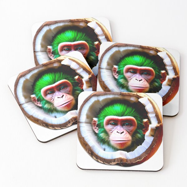 Item preview, Green Coconut Monkey designed and sold by MatrixTattoo.