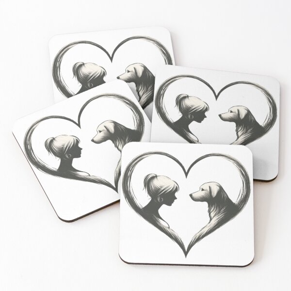 Item preview, Minimalist Graphic Heart with Profiles – Man and Dog designed and sold by FugitiveLJ27.