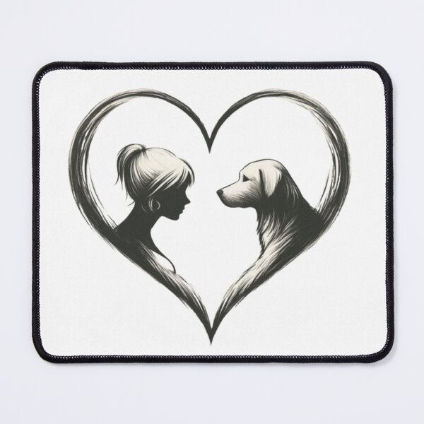 Item preview, Minimalist Graphic Heart with Profiles – Man and Dog designed and sold by FugitiveLJ27.