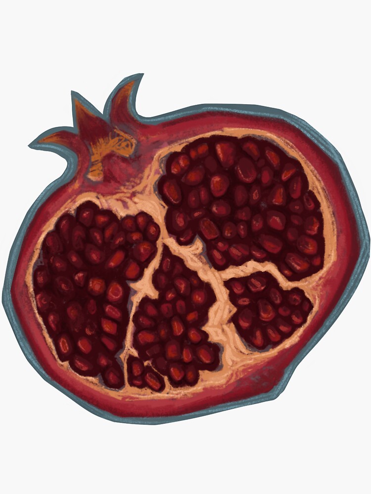 Thumbnail 3 of 3, Sticker, Pomegranate Sticker designed and sold by blackbrdquitter.
